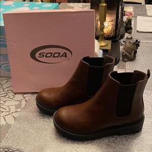 Soda Women's Dark Brown Ankle Boots